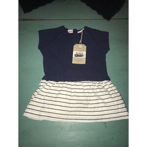 Zara Baby Girl size 6/9 Month blue and white striped Dress Tunic